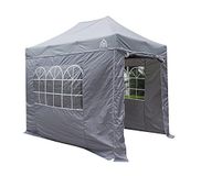 All Seasons Gazebos | 3 x 2 m pop-up tuinhuisje met 4 zijwanden en accessoirepakket | Heavy Duty, volledig waterdicht, hoogwaardige materialen (metallic grijs)