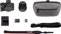 Canon R100 - Systeemcamera travel kit - + RF-S 18-45mm f/4.5-6.3 IS STM-lens, schoudertas, geheugenkaart &amp; batterijpakket