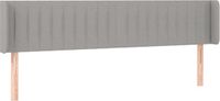 vidaXL Hoofdbord met randen 203x16x78/88 cm stof lichtgrijs