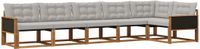 vidaXL Hoek loungeset 6-delig Naturel en lichtgrijs Acacia Hout