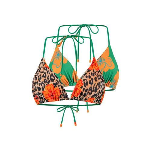 HARPER & YVE reversible voorgevormde triangel bikinitop - oranje