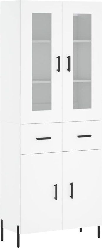 VidaXL Hoge kast 69,5x34x180 cm bewerkt hout wit
