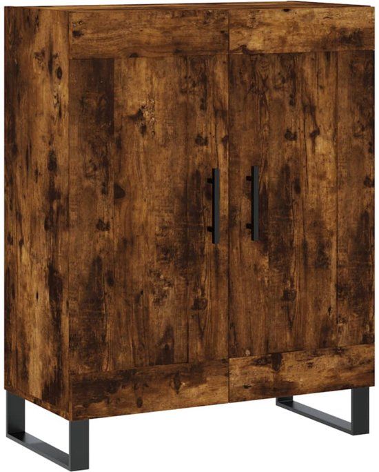 vidaXL Dressoir 69,5x34x90 cm bewerkt hout gerookt eikenkleurig