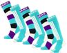 Poederbaas Skisokken - 6 paar - Striped Mint - Wintersportsokken Dames met print - Maat 35/38