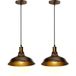 Plafonnier industriel rétro - Abat-jour en métal fer 27cm bronze (2 pièces)