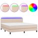 vidaXL Lit plateforme avec matelas et éclairage LED, marron cappuccino, 90x200 cm