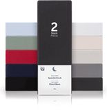 Blumtal Hoeslaken - Fitted Sheet - Jersey - Katoen - 160 x 200 x 30 cm - Antraciet - Set van 2