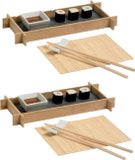 Cosy&Trendy Billiet - Vanlaere 4-delige bamboe sushi serveerset voor 1 persoon