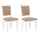 VidaXL Eetkamerstoelen met kussens 2 st massief hout rubber wit