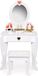 ECOTOYS Kaptafel kind - met spiegel en kruk - 50x33x92,5 cm - wit