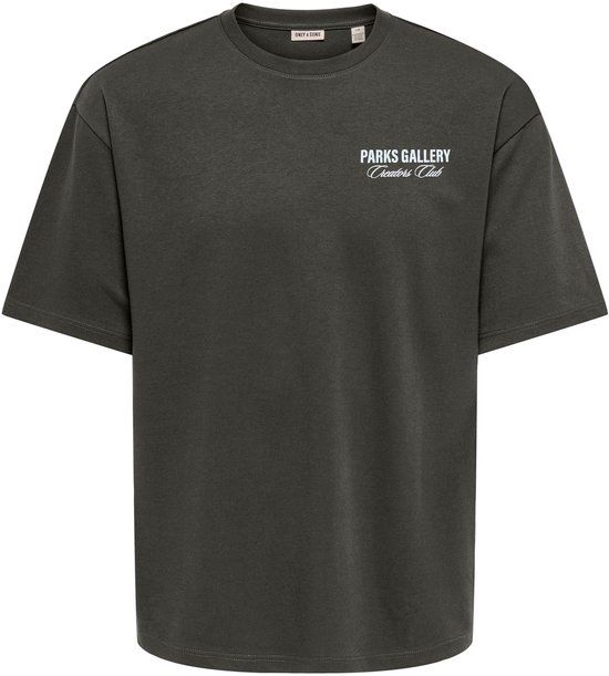 ONLY & SONS T-shirt met korte mouw, ronde hals, katoen/polyester, XXL, Beluga