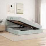 vidaXL Opbergbed met hoofdeinde, lichtgrijs, 180 x 200 cm, fluweel