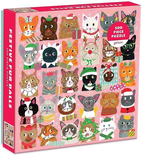 Galison Festive Furballs 500 Piece Puzzle