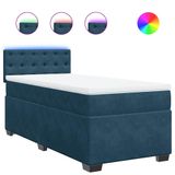 vidaXL Boxspringbed met matras, blauw, 80x200 cm, fluweel