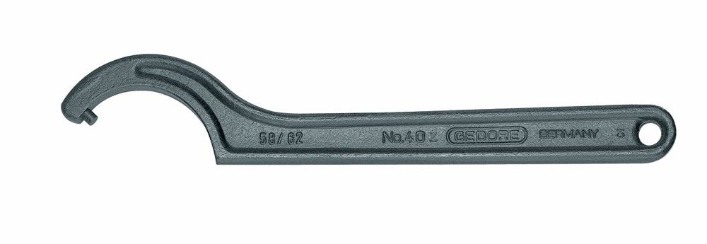 GEDORE Haaksleutel met kegels, voor kruisgatmoeren, SW 95-100 mm, punt-Ø 8 mm, moersleutel, 40 Z 95-100
