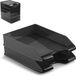 Plasticforte Brievenbakjes - 6x stuks - A4 - zwart - kantoor postbakjes