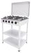 Cuisinière à gaz - Cuisinière portable avec 5 brûleurs - Convient pour gaz naturel et GPL - 2,5 kW par brûleur - Boîtier métallique - Blanc