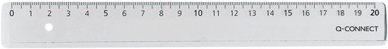 Q-CONNECT meetlat | transparant polystereen | 20 cm