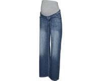 Mama Licious Zwangerschapsjeans Wide Leg Fit Mid Waist Katoen Light Blue Denim W33 X L32