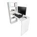 Mattfy Multifunctioneel bureau met geïntegreerd rek, hout, wit, 122 x 53,2 x 140 cm