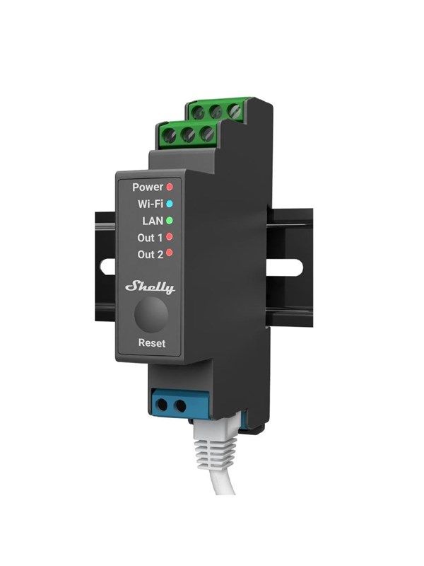 Shelly 2Pro Schakelactor Bluetooth, WiFi - Energie & Verlichting - Homey - 1 jaar garantie