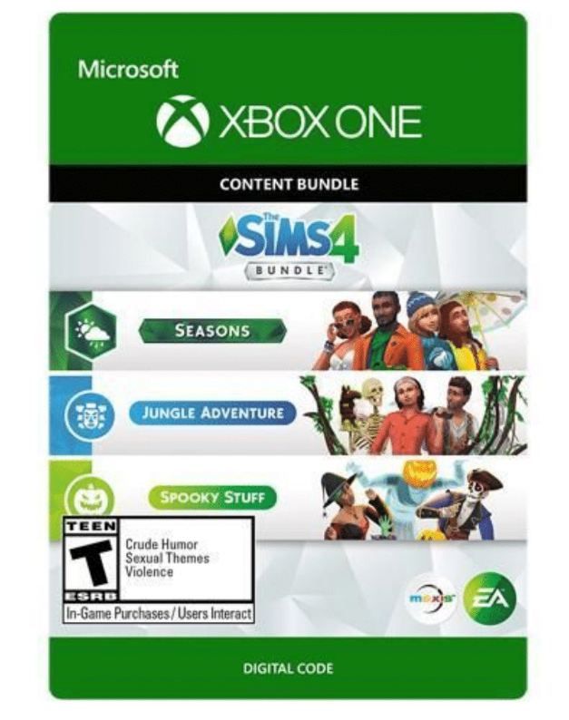 Electronic Arts THE SIMS 4 BUNDLE (Seasons / Jungle Adventure / Spooky Stuff) - Xbox One Download Xbox One