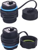 Merkloos / Sans marque Wan GmbH Paneelmontage RJ45-stekker CAT6/5 IP68 waterdicht Ethernet aansluiting - Zwart, Rond, Kunststof - 2 stuks