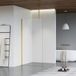 Fortifura Galeria inloopdouche - 80x200cm - helder glas - plafondarm - PVD - geborsteld messing (goud)