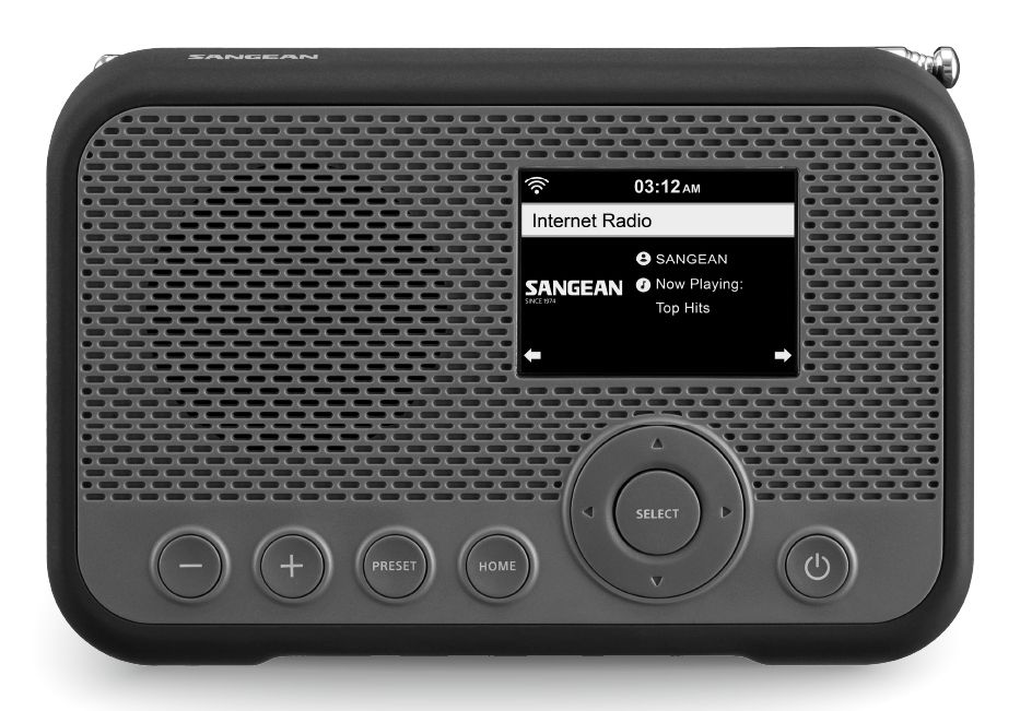 Sangean WFR-39 Draagbare Radio - DAB+, FM, Internet, Spotify Connect - Zwart/Grijs