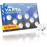 VARTA Knoopcelbatterijen CR2032, 20 stuks, Power on Demand, Lithium, 3 V