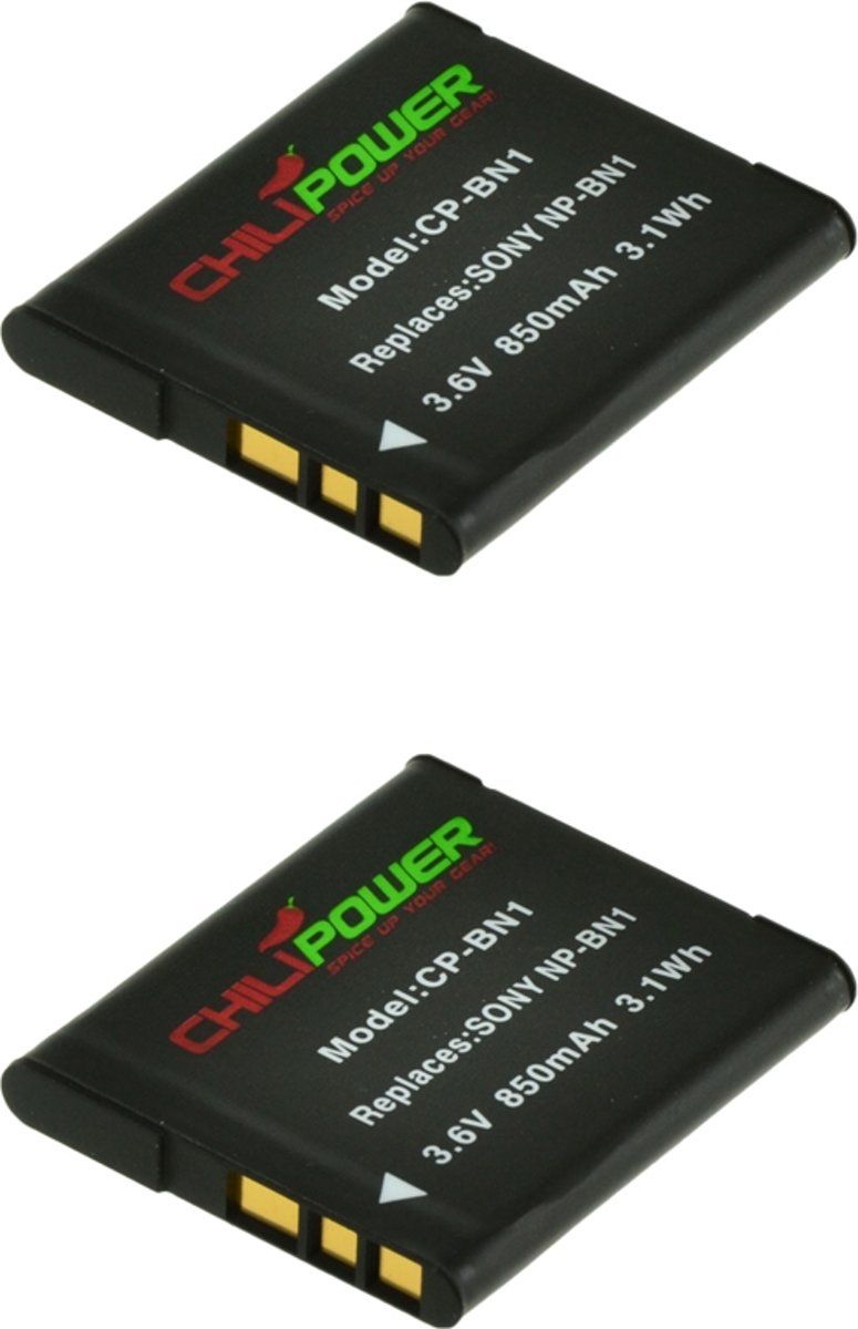 ChiliPower NP-BN1 accu voor Sony - 850mAh - 2-Pack