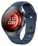 Wigento Huawei Watch 5 46mm: Donkerblauwe siliconen band met stippenpatroon en gesp