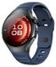 Wigento Huawei Watch 5 46mm: Donkerblauwe siliconen band met stippenpatroon en gesp