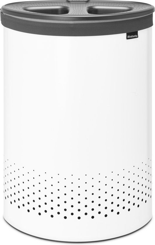 Brabantia Wasmand - met Deksel - 55 l - Wit