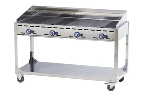 Hendi GREEN FIRE Gas Barbecue - 4 Branders - RVS - Verrijdbaar