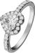 Lucardi Dames Zilveren ring hart met zirkonia - Ring - 925 Zilver - Zilverkleurig - 17 / 53 mm