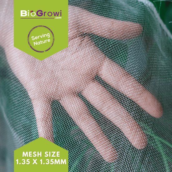 Biogrowi Nettect Insectengaas - 2,1m x 4,5m - Bescherming tegen insecten en vogels