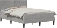 vidaXL Bedframe met matras Lichtgrijs 160 x 200 cm Fluweel