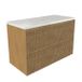 Saniclass Badkamermeubelset - 100x45x63cm - Dia marmeren wastafelblad gepolijst (wit) - zonder kraangat - 2 lades - mat eiken natural (hout) SW1420804/SW728217