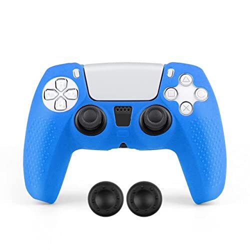 Generic | Siliconen Controller Hoesjes | 4.24 | Grip Blauw | Beschermhoes Skin Grip | Softcover Case | Compatibel met PS5 - Playstation 5