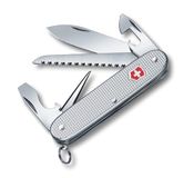 Victorinox Taschenmesser Farmer Alox (9 Funktionen, Klinge, Dosenöffner, Holzsäge, Drahtabisolierer) silber