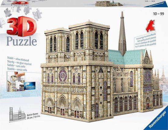 Ravensburger Notre Dame Parijs 3D Puzzel - 216 Stukjes
