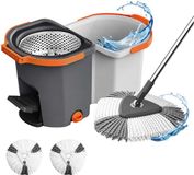 Merkloos Relaxdays dweilset - grijs - 14,5 l - met emmer
