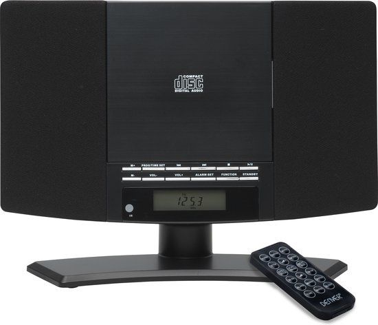 Denver Radio CD Speler - Wandmontage - FM Radio - Wekkerradio - 20 voorkeuzezenders - AUX - MC5220B