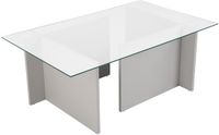 Hanah Home Vetrino glazen salontafel 105 x 65 x 40 cm - Grijs