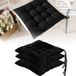 Unyqoos® Set van vier comfortabele stoelkussens noir pour intérieur et extérieur
