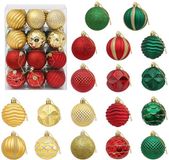 vidaXL Kerstballenset - 36 stuks - Rood, goud en groen - 6 cm - Polystyreen