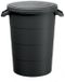 Sans marque Réservoir d'eau de pluie 80 litres avec couvercle - fût plastique multifonctionnel pour jardin - Anthracite