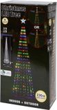 H&S Decoration Kerstboom Vlaggenmast RGB Licht 210cm 370 LED incl. Frame Colour Changing