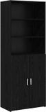 vidaXL Highboard Zwart Eiken 70 x 42,5 x 185 cm Bewerkt Hout
